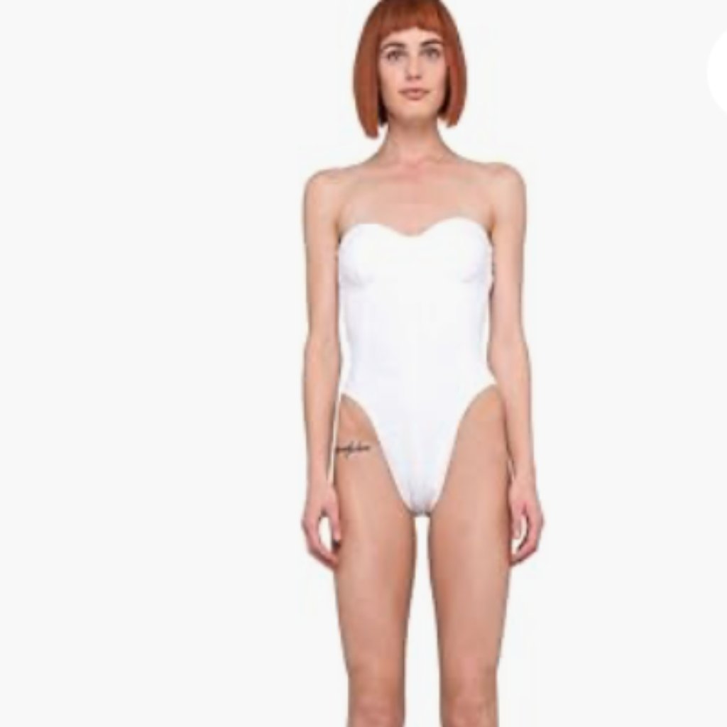 Norma Kamali Women's Corset Mio One Piece Swimsuit (Xs, White) 8079